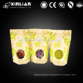 printed resealable kraft paper food pouch bags with clear window